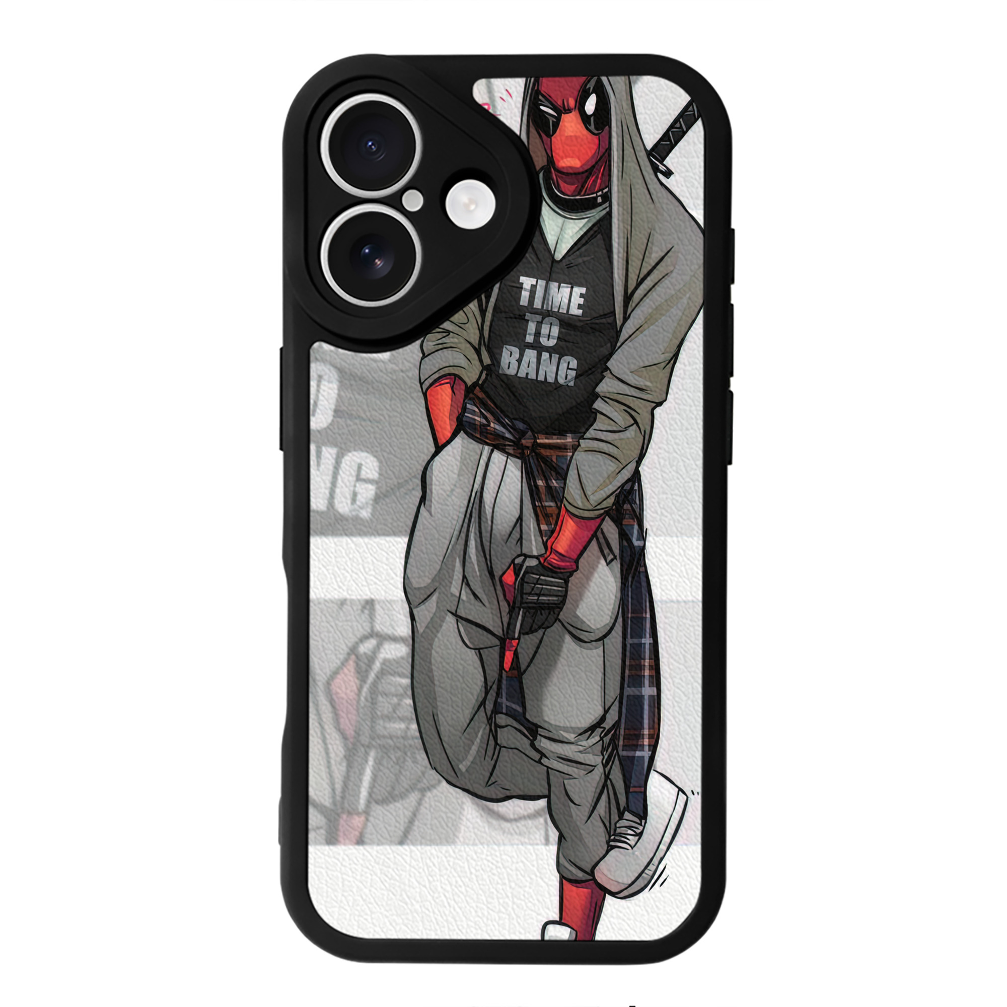 （画像用） Deadpool デッドプール 【iPhone 16シリーズ対応】シリコンスマホケース（レザー調） 材質：シリコン